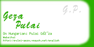 geza pulai business card